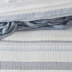 Juniper Stripe Blue Quilt Cover Set
