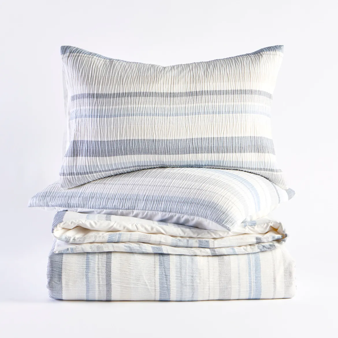 Juniper Stripe Blue Quilt Cover Set