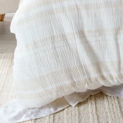 Juniper Stripe Natural Quilt Cover Set
