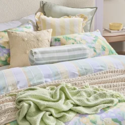 Kew Reversible Floral/Stripe Quilt Cover Set