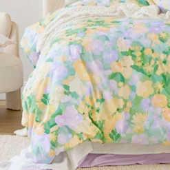 Kew Reversible Floral/Stripe Quilt Cover Set