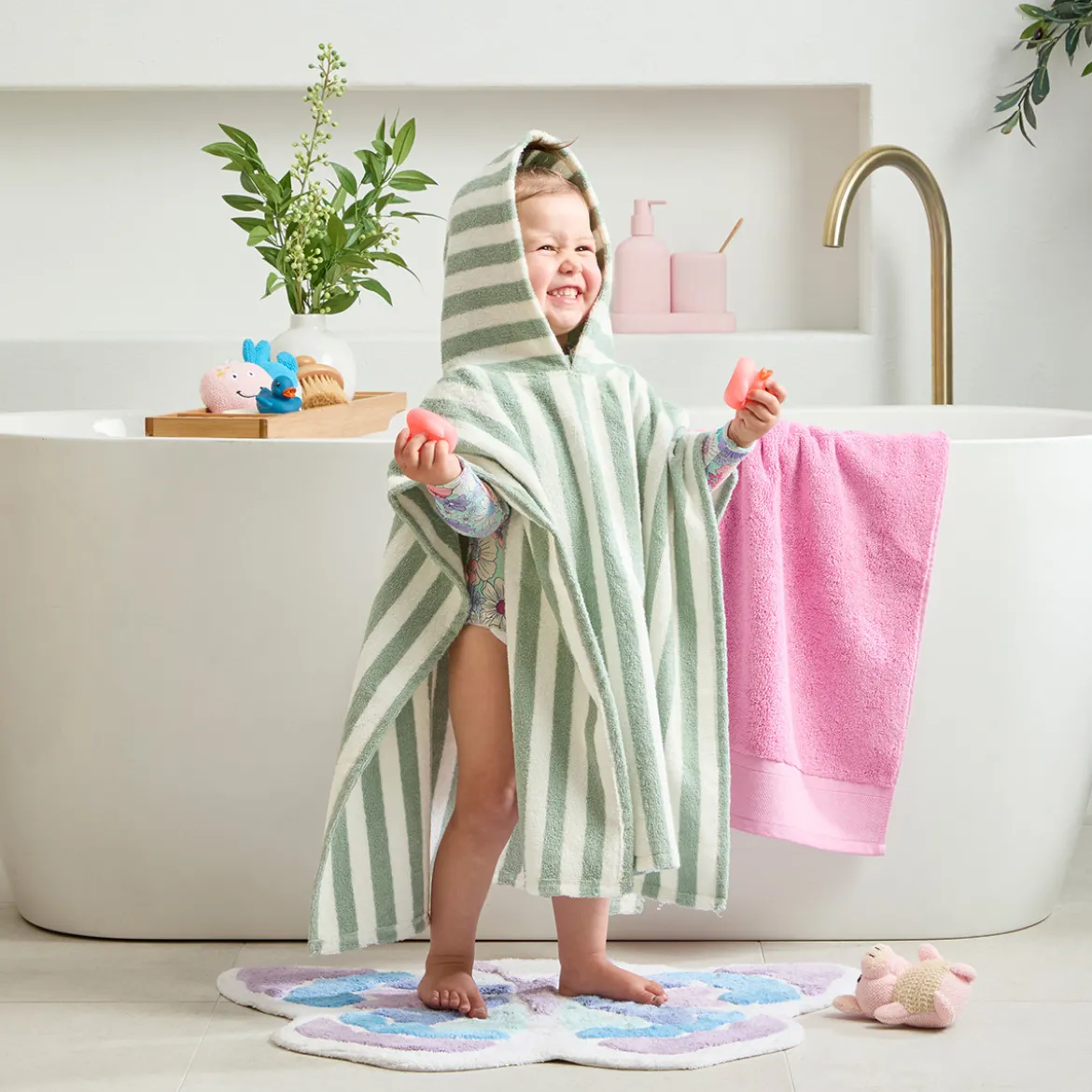 Kids Striped Hooded Towel