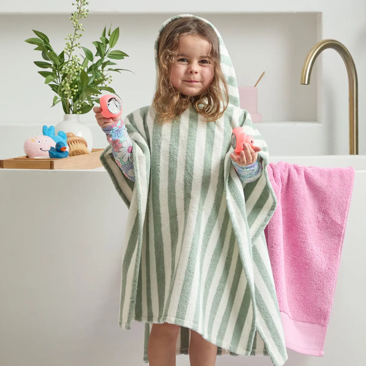 Kids Striped Hooded Towel