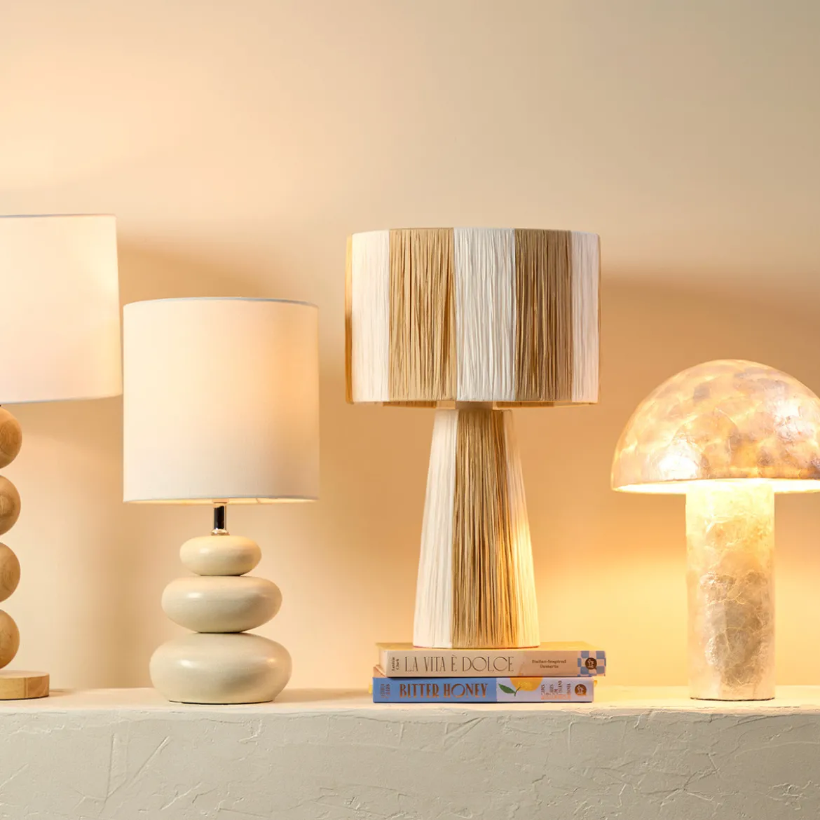 Lana Stripe 50cm Table Lamp