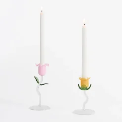 Laurel Flower Candle Holder 2pc