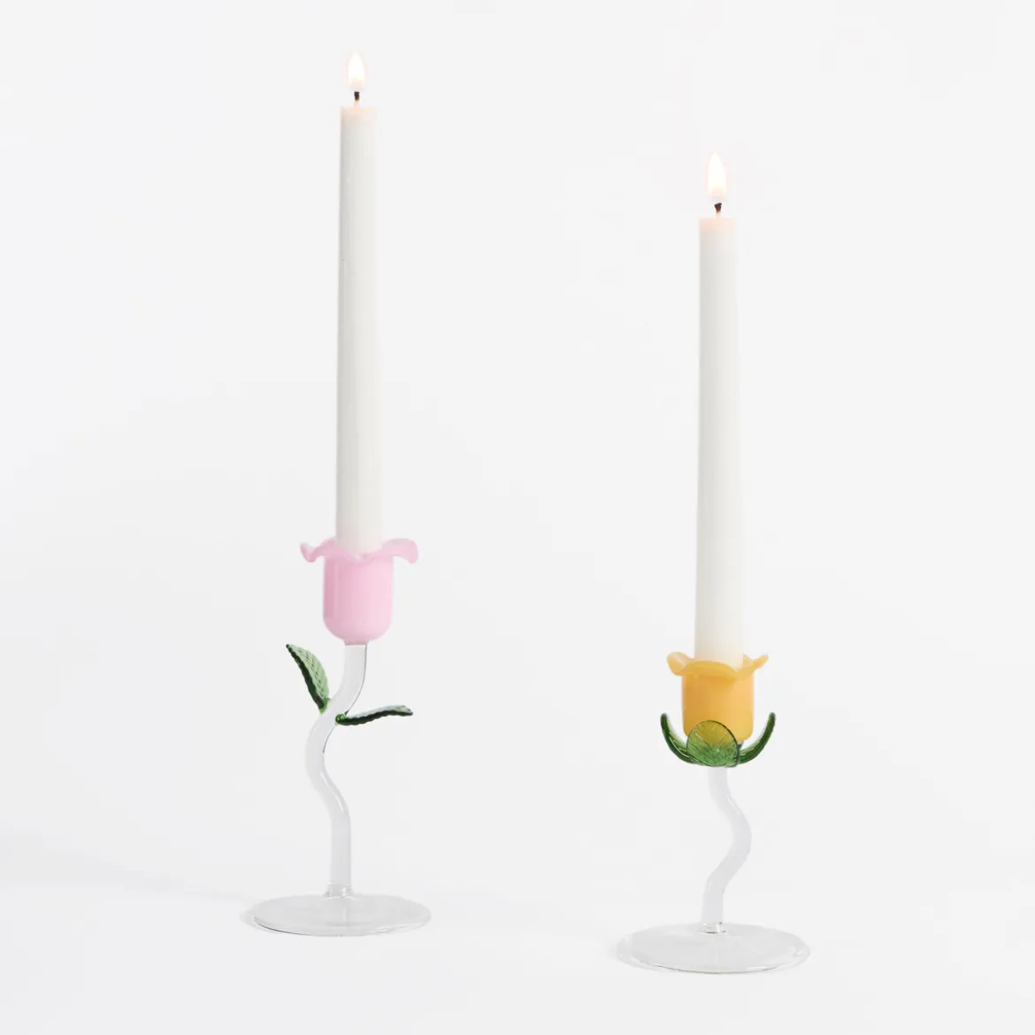 Laurel Flower Candle Holder 2pc