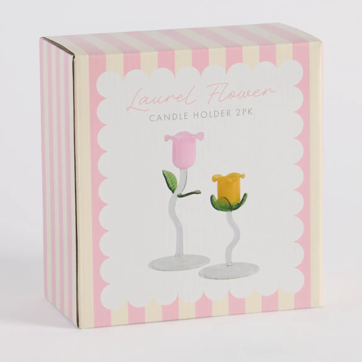 Laurel Flower Candle Holder 2pc