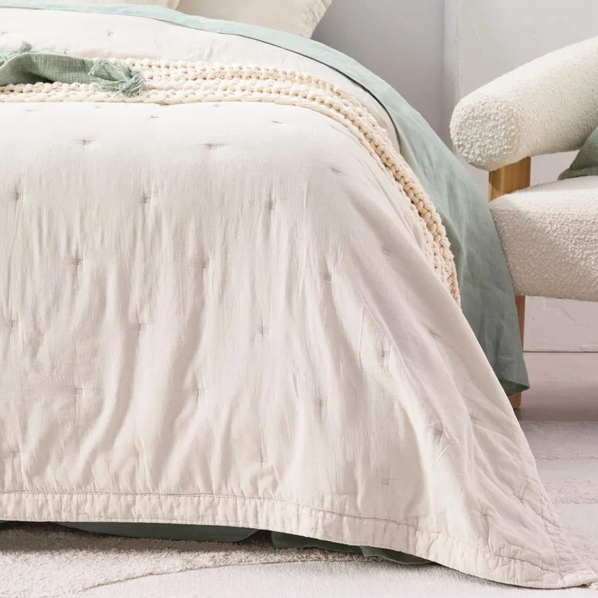 Leni Stone Washed Cotton Coverlet Set