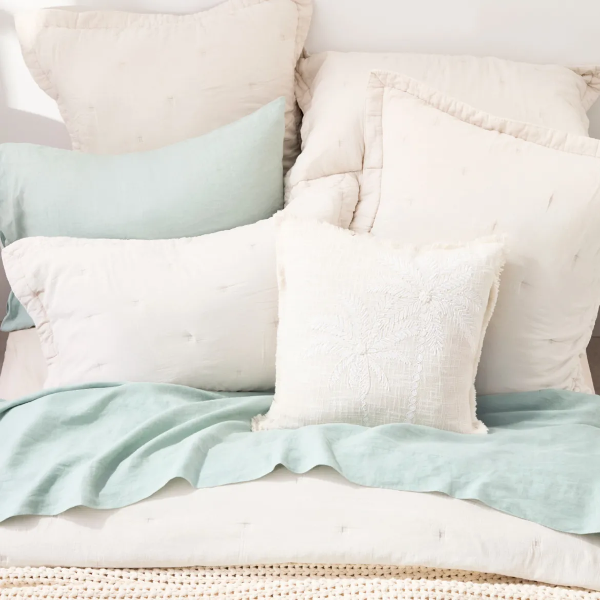 Leni Stone Washed Cotton Coverlet Set
