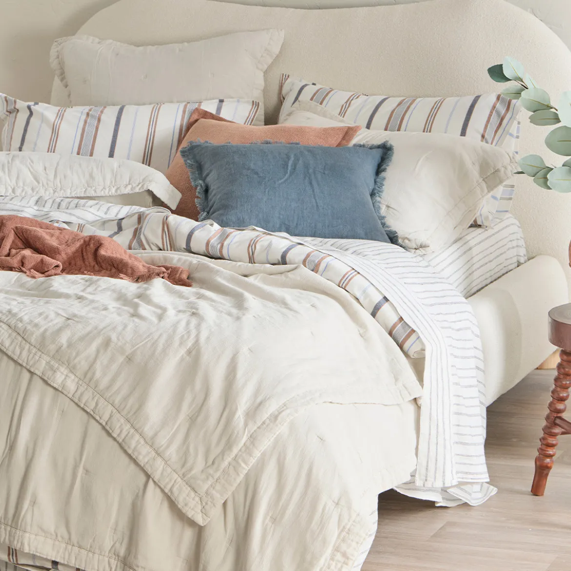 Leni Stone Washed Cotton Coverlet Set