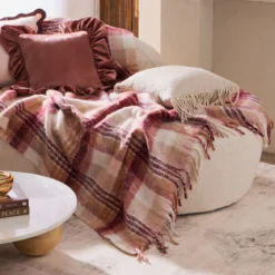 Lexi Check Berry Extra Large Throw