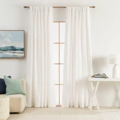 Linen Cotton Room Darkening Curtain Pair 140 x 250