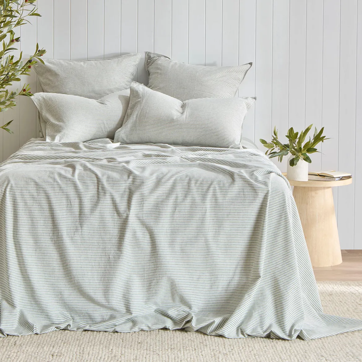 Linen Cotton Striped Sheet Set