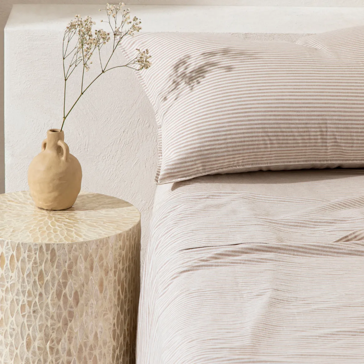 Linen Cotton Striped Sheet Set
