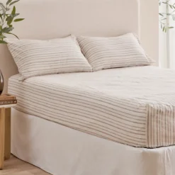 Linen Cotton Stripe Fitted Sheet