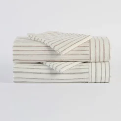 Linen Cotton Stripe Flat Sheet