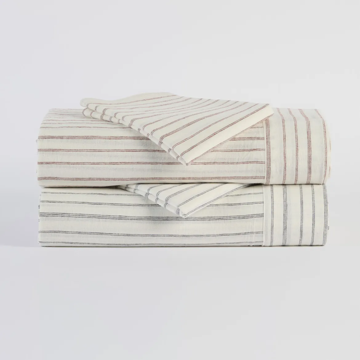 Linen Cotton Stripe Flat Sheet