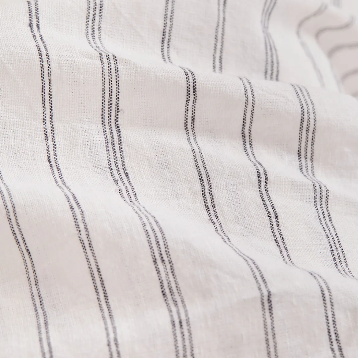 Linen Cotton Stripe Flat Sheet