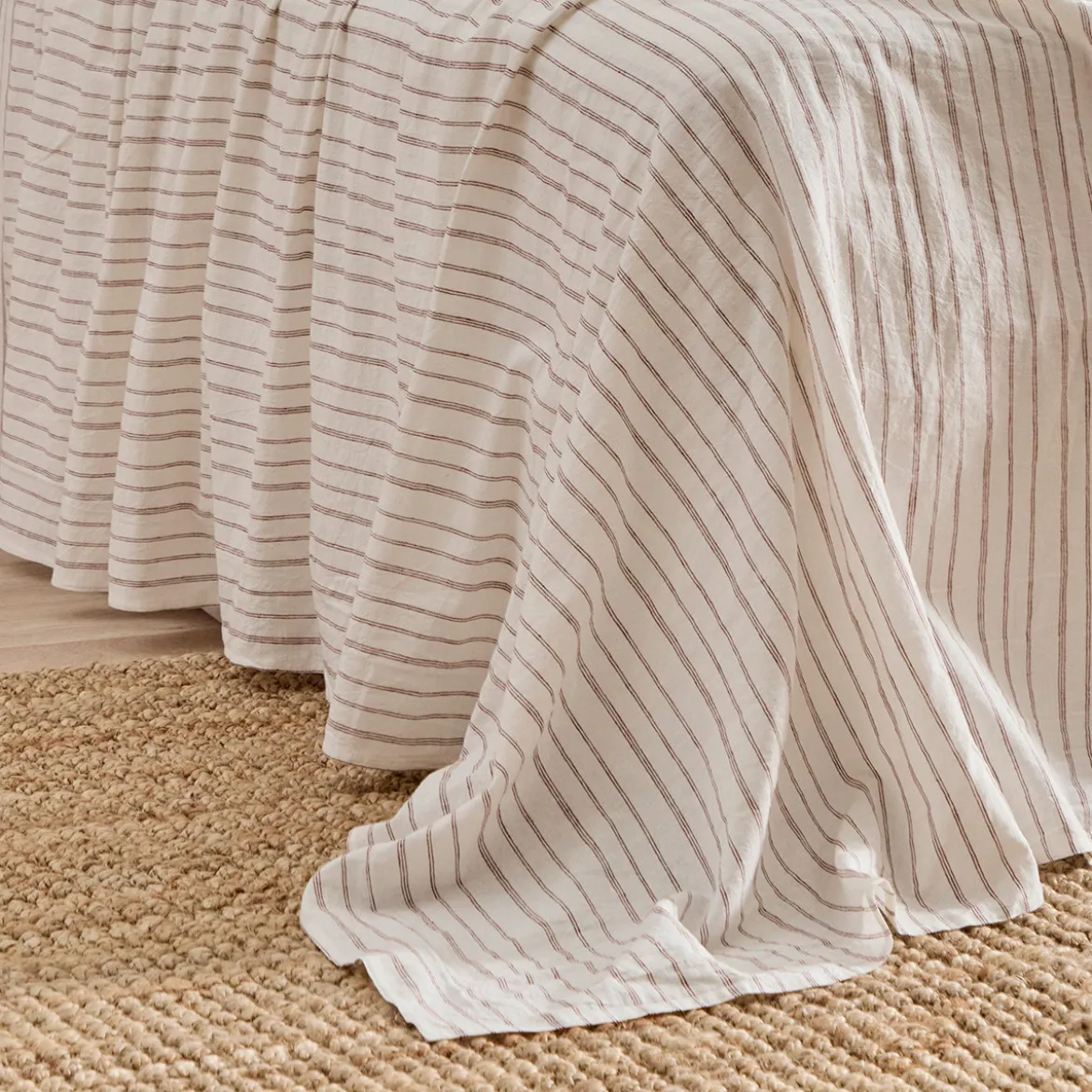 Linen Cotton Stripe Flat Sheet