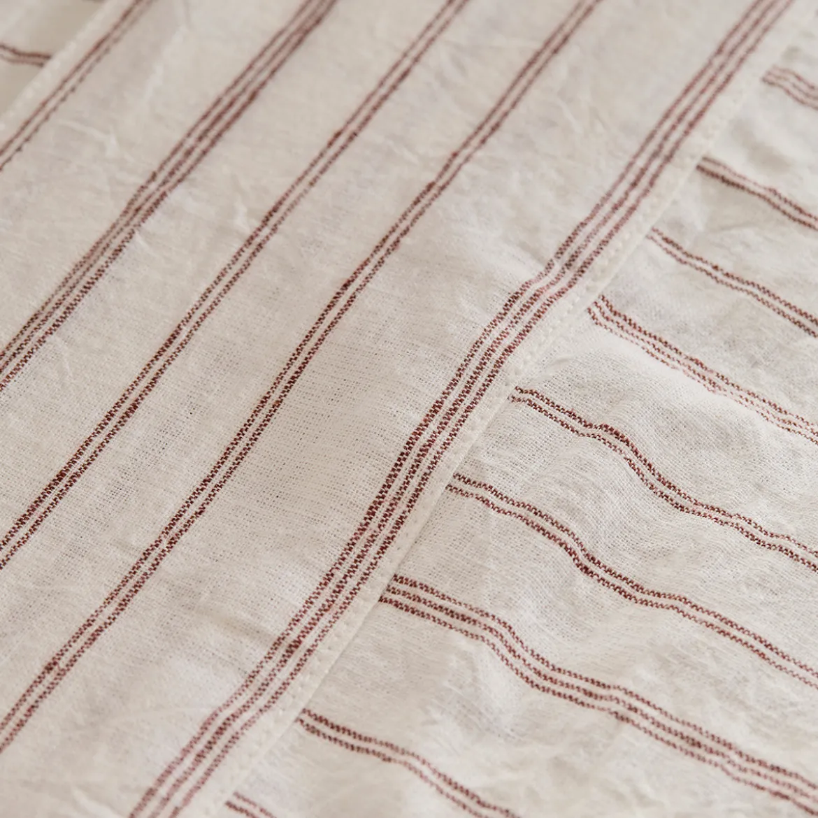 Linen Cotton Stripe Flat Sheet
