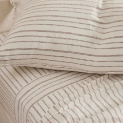 Linen Cotton Stripe Standard Pillowcase Pair