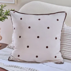 Louella Chocolate Polka Dot European Pillowcase