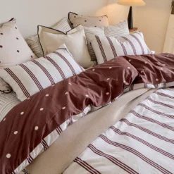 Louella Chocolate Polka Dot Quilt Cover Set