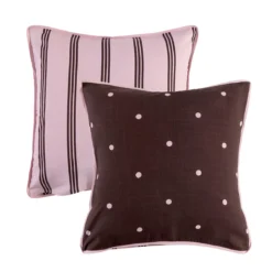 Louella Pink/Chocolate Dot European Pillowcase