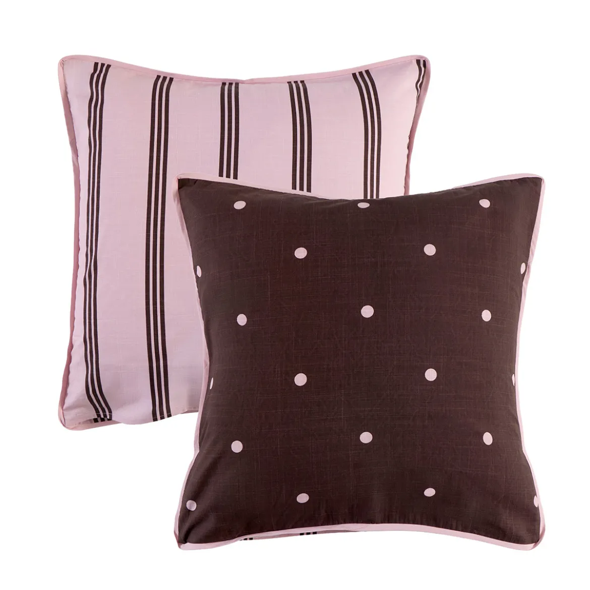 Louella Pink/Chocolate Dot European Pillowcase