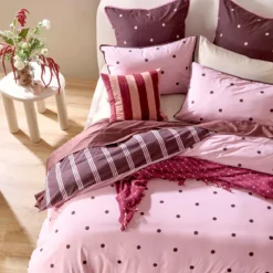Louella Pink/Chocolate Dot European Pillowcase