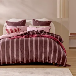 Louella Pink/Chocolate Polka Dot Quilt Cover Set