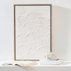 Lucia Shell Textured Small Framed Canvas Wall Art