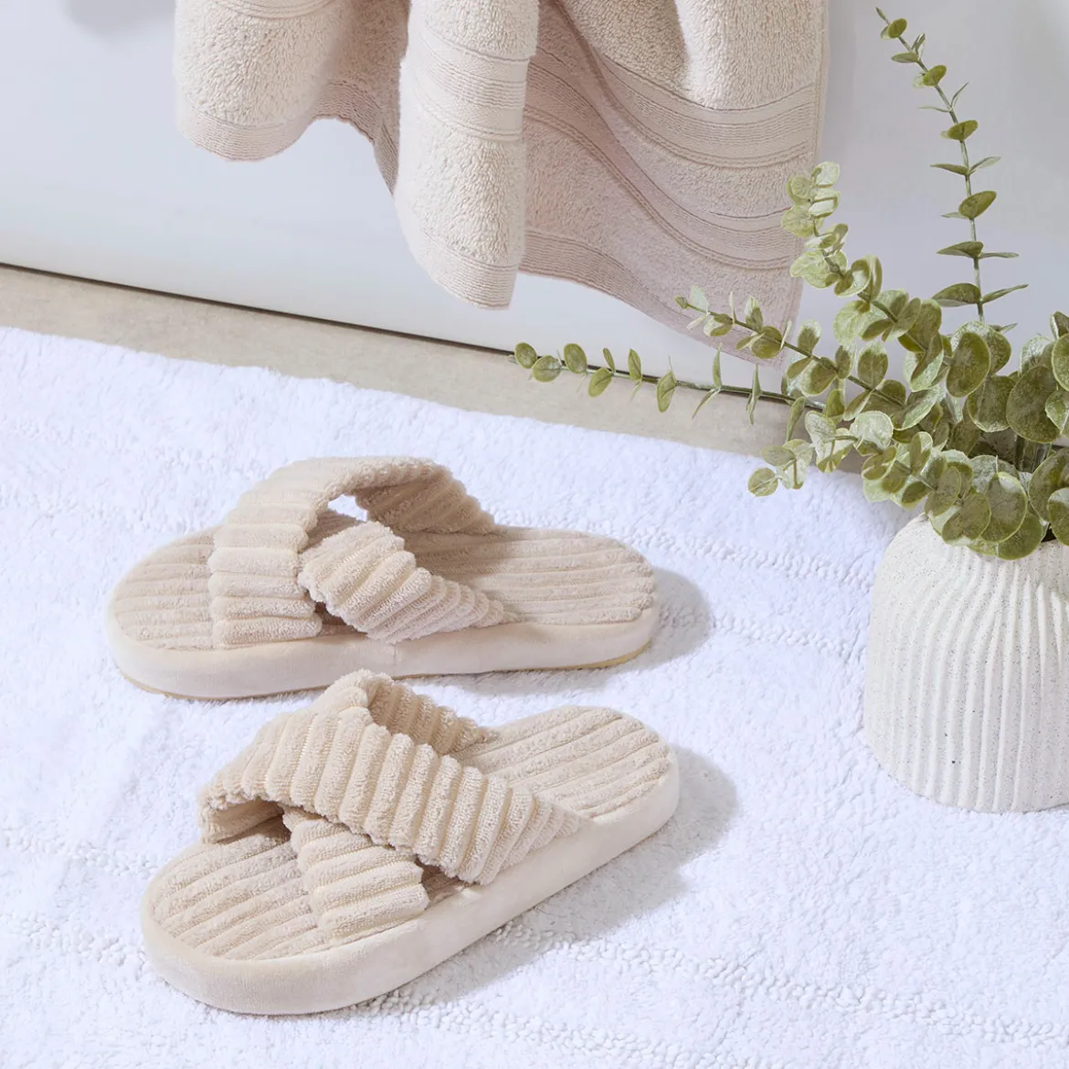 Lucy Cross Strap Home Slippers