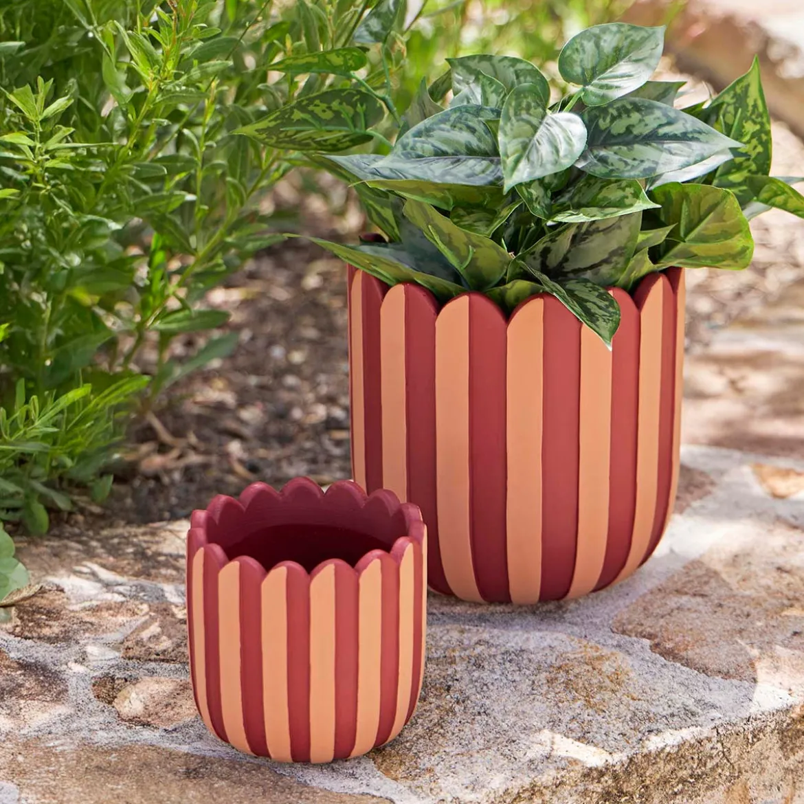 Lucy Stripe Decorative Pot