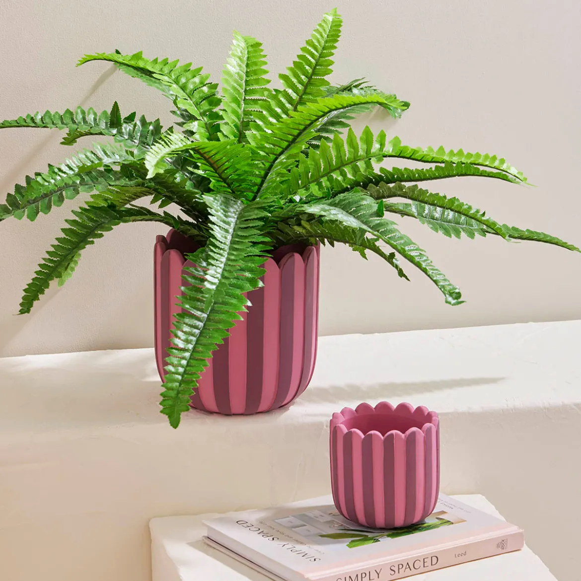 Lucy Stripe Decorative Pot