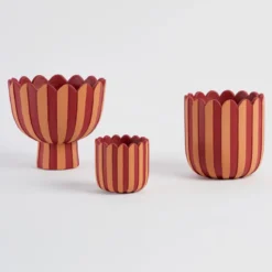 Lucy Stripe Decorative Pot