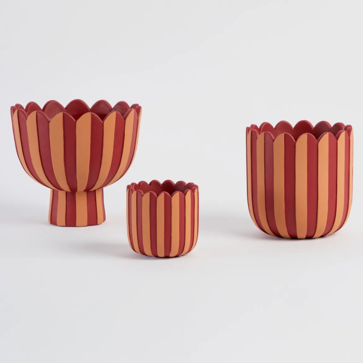 Lucy Stripe Decorative Pot
