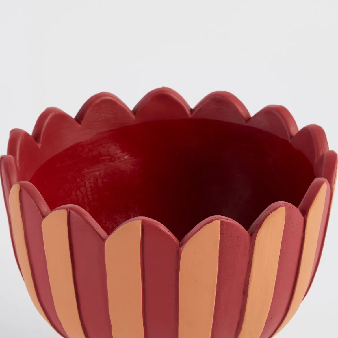 Lucy Stripe Footed Decorative Pot
