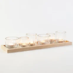 Luna Candle Holders on Natural Tray