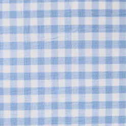 Maisie Reversible Light Blue Check Quilt Cover Set