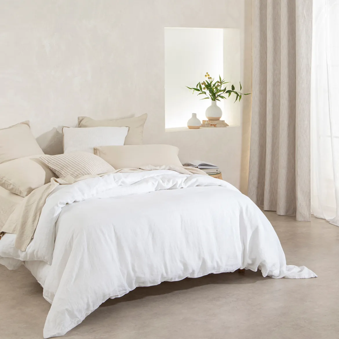 Marina Blockout Beige Curtain Set of 2