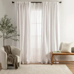 Marina Sheer White Curtain Set of 2