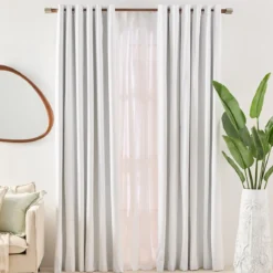 Marina White Blockout Curtain Pair 140 x 250cm