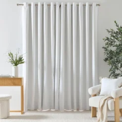 Marina White Blockout Curtain Pair 140 x 250cm