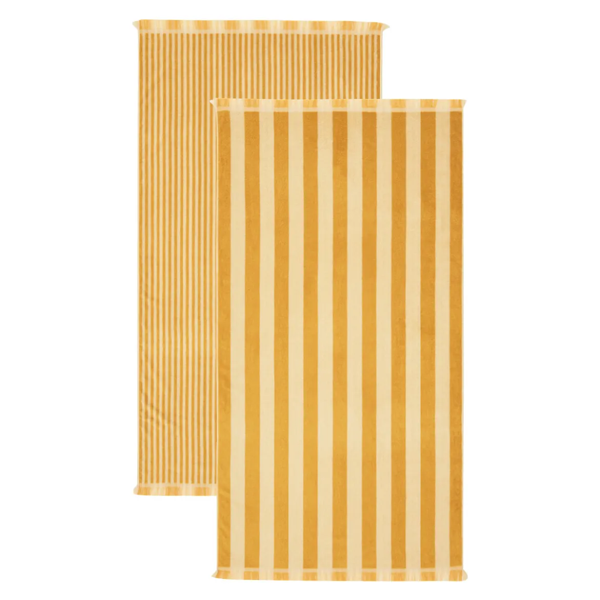 Maris Stripe Mustar Melon Reversible Beach towel