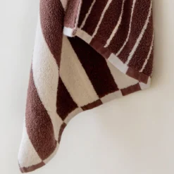 Maverick Mahogany Reversible Stripe Towel Range