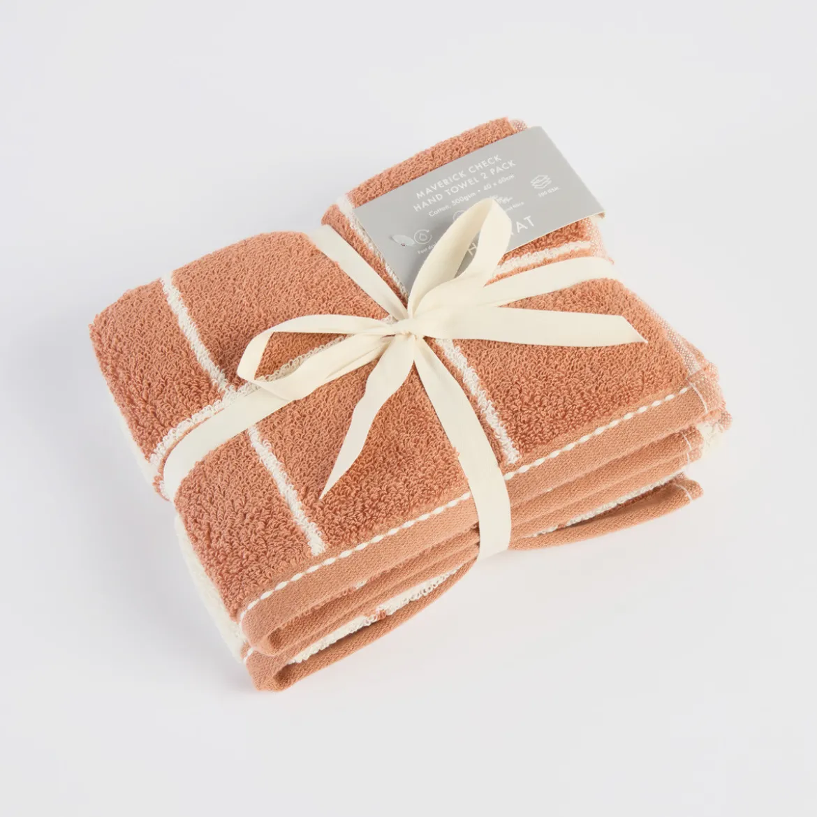 Maverick Reversible Check Hand Towel 2 Pack