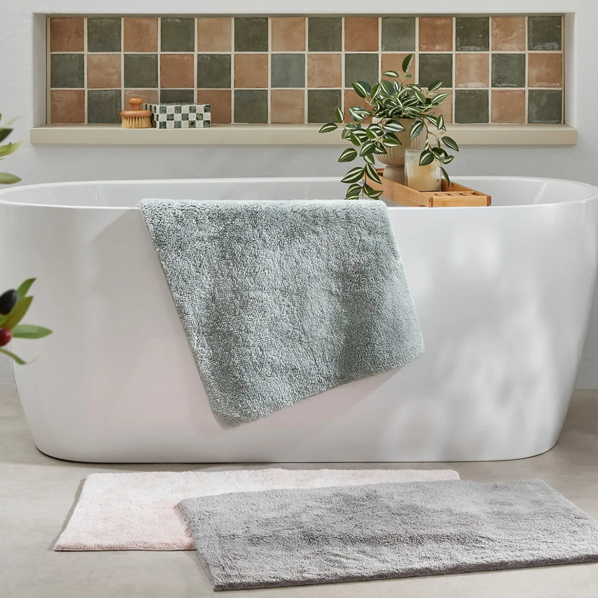 Maya Cotton Bamboo Bath Mat