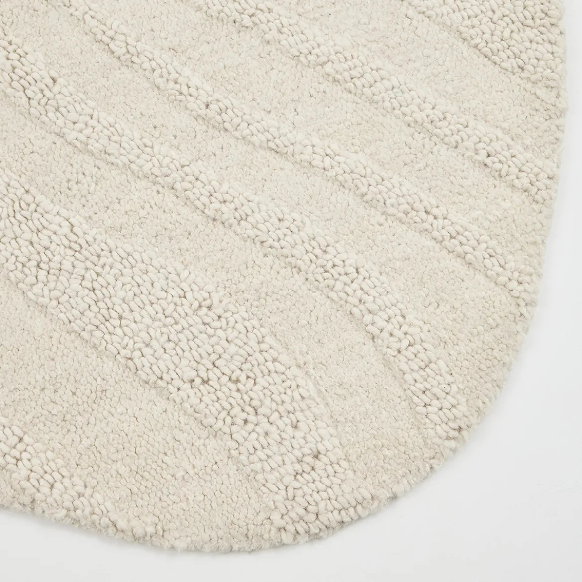 Melibee Curved Wool Cotton Floor Rug