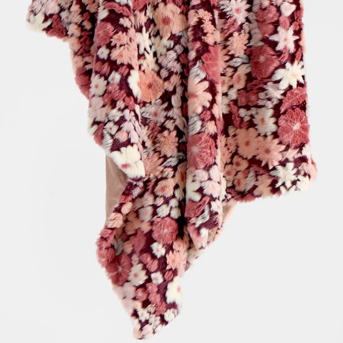 Mila Floral Faux Fur Jacquard Throw